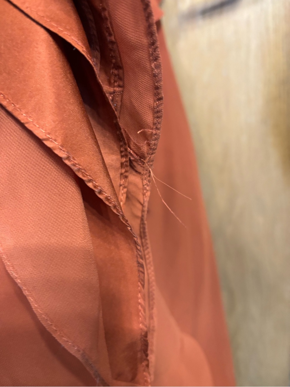 Azazie Rust Ruffle-Slit Maxi Dress - Picture 3 of 5